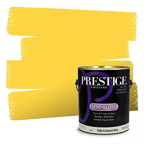 PRESTIGE Paints Exterior Paint and Primer In One, 1-Gallon, Semi-Gloss, Comparable Match of Valspar* Golden Yellow*