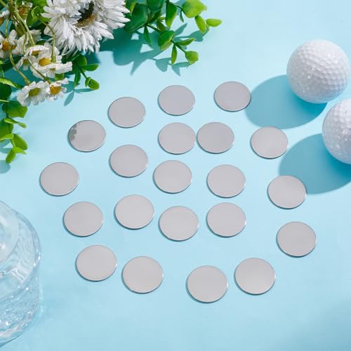 PLIGREAT 20 Pcs Golf Ball Marker Blank, 25mm Blank Ball Coin Golf Markers Suit Golfing Tool Accessories for Beginners, Women, Men