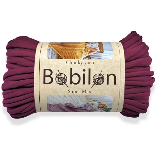 Hilo súper voluminoso de algodón Marsala de 3.3 libras para tejer 2