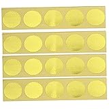 100 Stück Prägeaufkleber, selbstklebend, blanko, metallisches Gold, Buchprägestempel, Muschelkanten-Prägestempel für Stempel, Notarsiegel, Buchpräge, Basteln