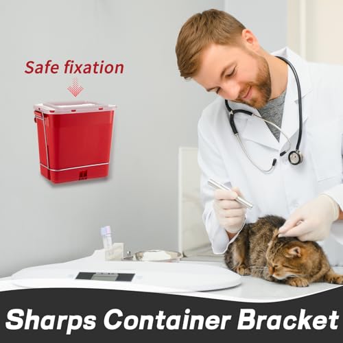 Shimeyao 2 Pcs Wall Cart Sharps Bracket for 2 Gallon Sharps Container Wall Mount Cart Mounting, 10 x 7.5 x 6.5 Inch