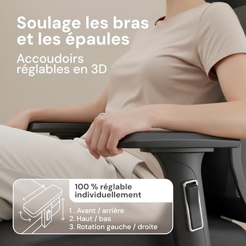 Chaises et tabourets de bureau ergonomiques de direction pivotants - 6