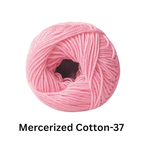Image of VCR 4 Ply Warm Pink 100% Mercerized Cotton Yarn, 60 Grams Hank, 190 Meters Length, Cotton Combed Ball, Smooth and Glossy Crochet Yarn for Crochet and Knitting, Pack of 1, Suitable for DIY Crafts