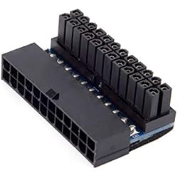 ATX 24Pin hembra a 24pin macho 90 grados adaptador de corriente placa base placa base para computadoras de escritorio fuente de PC