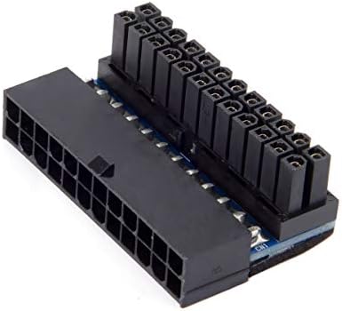 Cablecc ATX 24Pin Female to 24pin Male 90 Degree Power Adapter Mainboard Motherboard for Desktops PC Supply