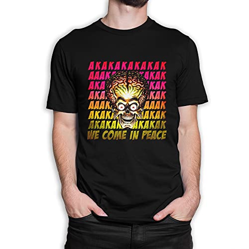 Mars Attacks Aliens We Come in Peace T-Shirt Small Black
