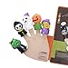 5 Pieces Halloween Finger Puppets Witch, Ghost, Grim Reaper, Green Monster, and Pumpkin Character Finger Toys, Halloween Party Favors Goodie Bag Fillers