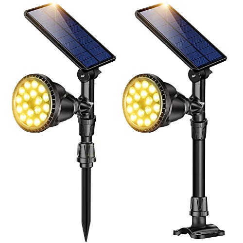 Solar Spot Lights Outdoor, Adjustable Waterproof 18 LED Beads Solar Landscape Lights Solar