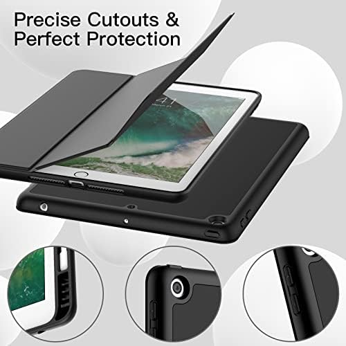 JETech Case for iPad 9.7-Inch (6th/5th Generation, 2018/2017) with Pencil Holder, Slim Tablet Cover with Soft TPU Back, Auto Wake/Sleep (Black)