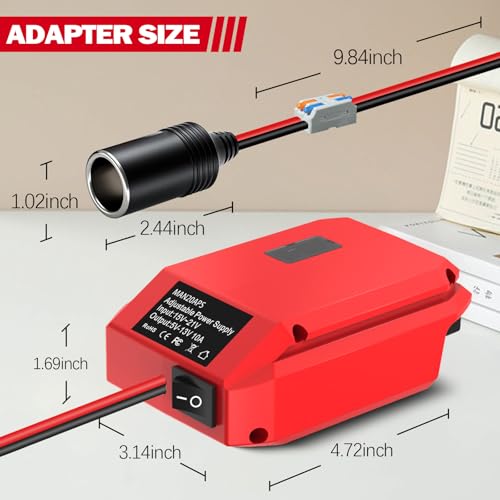 20V to 12V Step Down Converter for Craftsman V20 Battery Adapter,Power Connector for Car Appliances,DIY Charger Buck Converter Power Station,Cigarette Lighter Connector,Outdoor Camping by NUOGEDZ - Used condition - Image 2