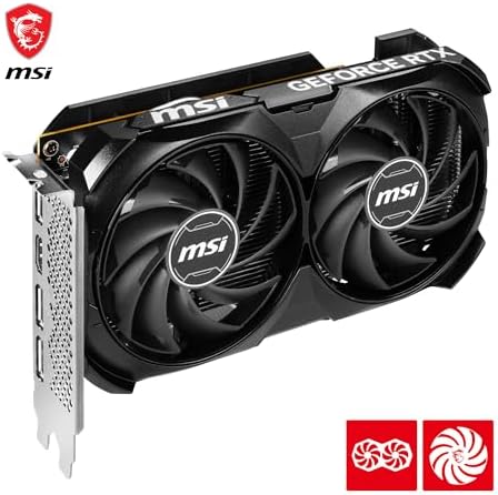 Msi Geforce Rtx 4060 Ventus 2X V516-004R Karta Graficzna, Czarny, 8GB