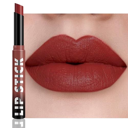 IATMOMOD Dark Red Matte Lipstick for Women, Long Lasting Waterproof Transfer-Proof Vegan Lip Bar, 24H Moisturizing Smudge-Proof All-Day Lip Color for Mature Women A04#