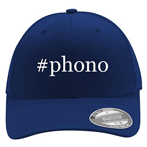 #Phono - Men's Hashtag Flexfit Baseball Cap Hat, Blue, Large/X-Large
