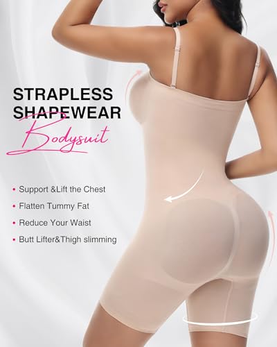 SHAPSHE Body modelador sem alças para mulheres, levanta bumbum, modelador corporal, controle de barr