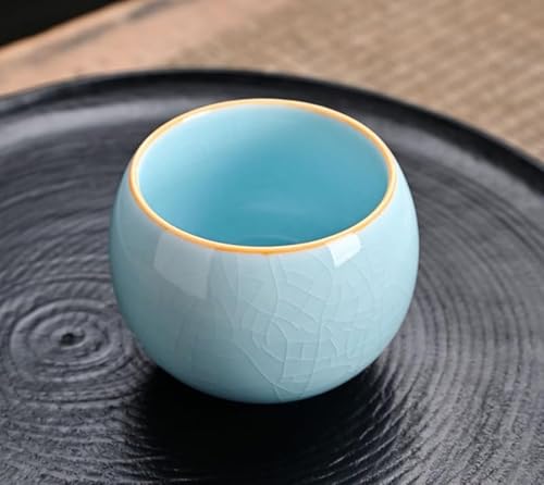 AOBOPO 陶器・磁器製ティーセット 湯呑み (湯飲み茶碗) 一式付き 紅茶・緑茶・日本茶・中国茶・台湾茶・玉露・焙じ茶・花茶・工芸茶対応 カンフー茶芸向けおしゃれ茶具セット 家庭用・来客用・業務用多場面適応 貫入デザイン?感茶具セット