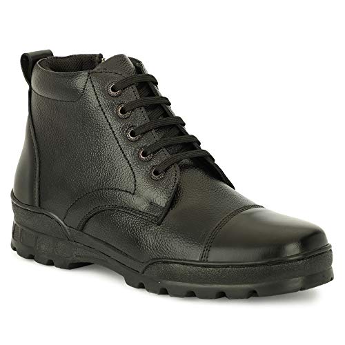 Image of SVPANTHER Men's Side Zip Ankle Leather Boots for Police, Commando NCC, Military, Army