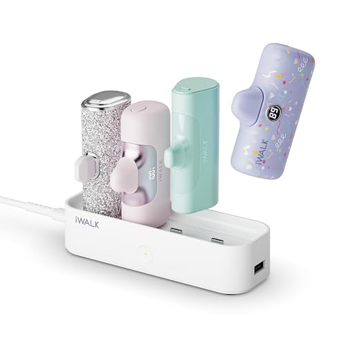 iWALK Charger Station for Portable Charger 4500mAh, 4800mAh, 5000mAh Power Bank for iPhone Charging Station Multiple USB-C Family-Sized Charger Station for Home(Station Only), White