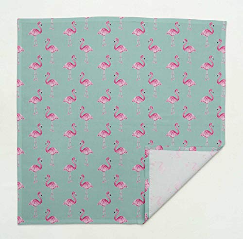 S4Sassy Green Flamingo Bird Parties Table Decor Linen Re-Usable Cloth Napkins Set 18 X 18(Pack Of 4) #TOP3