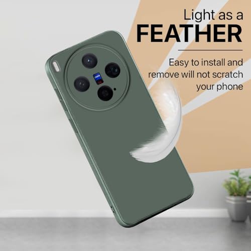 Image of Back Cover for Vivo X300 5G | Full Camera Protection | Premium Liquid Silicon Case | Flexible Bumper Case for Vivo X300 5G (Military Green)