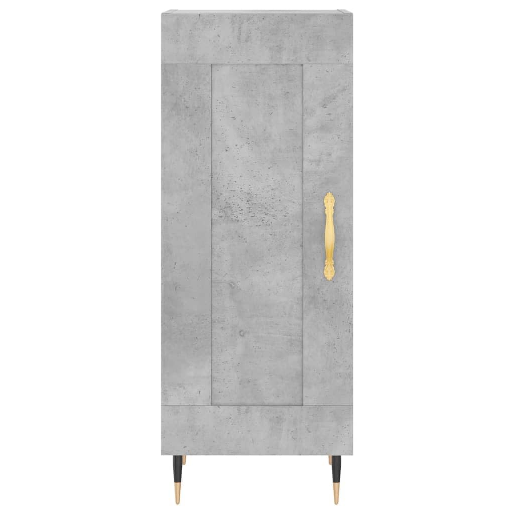 Credenza grigio cemento, 34,5 x 34 x 90 cm, comò con anta e gambe