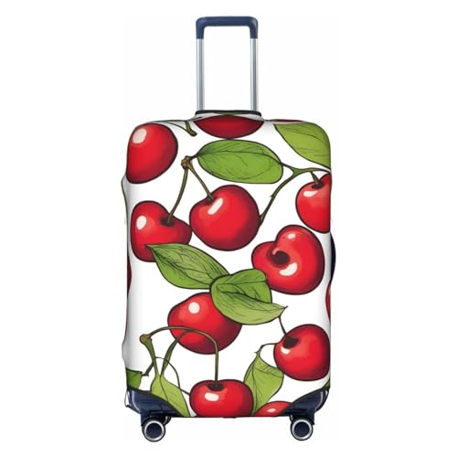Lovely Sweet Red Cherry 3 Print Personalized Travel Luggage Cover With Zipper, Elastic Luggage Cover,For Daily Use