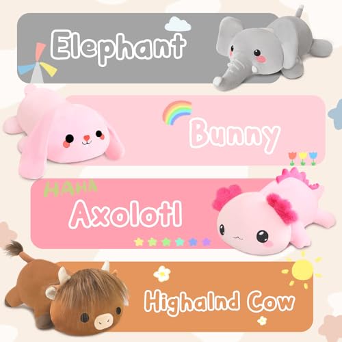 Image of TOYSYM Weighted Stuffed Animals, Bunny Stuffed Animal with Weighted Beads, Cute Plush Toy Pillow Easter Bunny Rabbit Gifts for Adults Kids Boys Girls