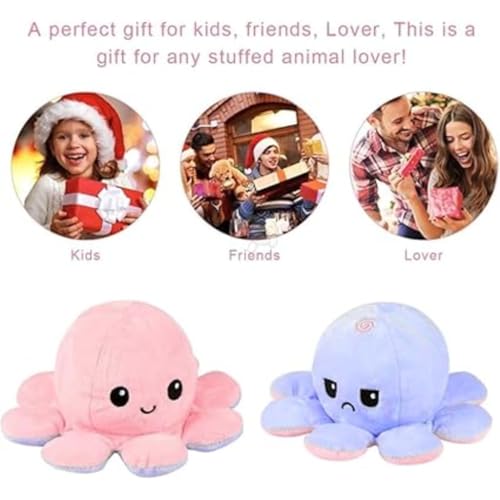 Image of Octopus Plushie Reversible Soft Toys for Kids | Plush Soft Toys for Baby Boys and Girls| Best Gift | Octopus Soft Toy for Kids (Multicolor)
