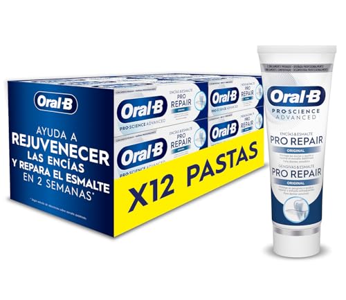 Oral-B Pro-Science Advanced Encías & Esmalte Pro-Repair Original Pasta Dentífrica, pack 12x75 ml, 75 ml (Paquete de 12)