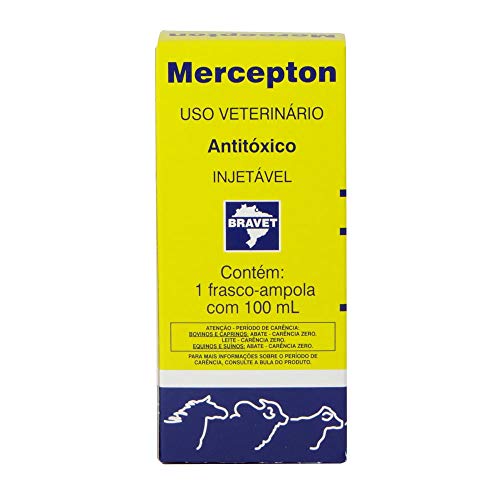 Hepatoprotetor Bravet Mercepton para Cães, Gatos, Leitões, Potros, Bezerros, Caprinos, Bovinos, Equi