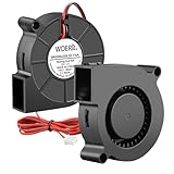 WDERAIR 12V DC Brushless 5015 High Speed Radial Blower Fan Dual Ball Bearing 2Pin with 39inch Cable for 3D Laser Printing and Small Appliance Replacement Upgrade Cooling (Pack of 2Pcs)