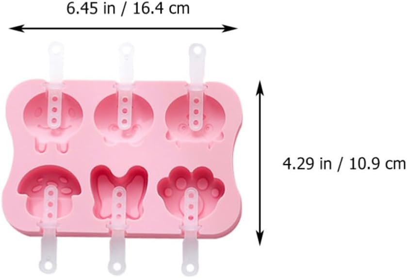 2 Sets Silicone Ice Pop Mold with Plastic Sticks and Lids