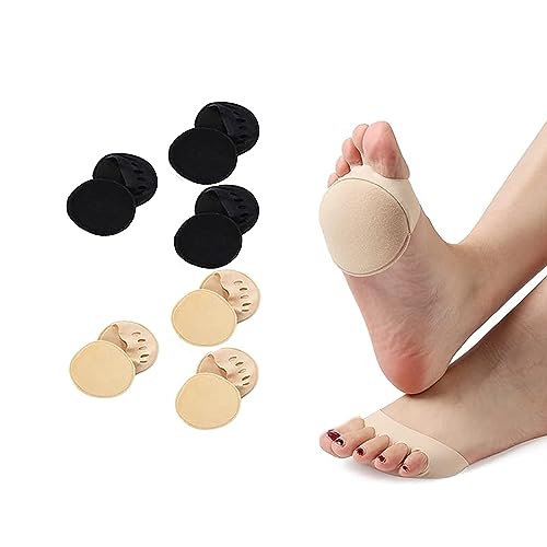 EULAPGOE 6 Pairs High Heeled Sandals Open Toe Socks Forefoot Sponge Cushion No Toe Women's Half Socks Invisible Socks Five Toe Split Toe