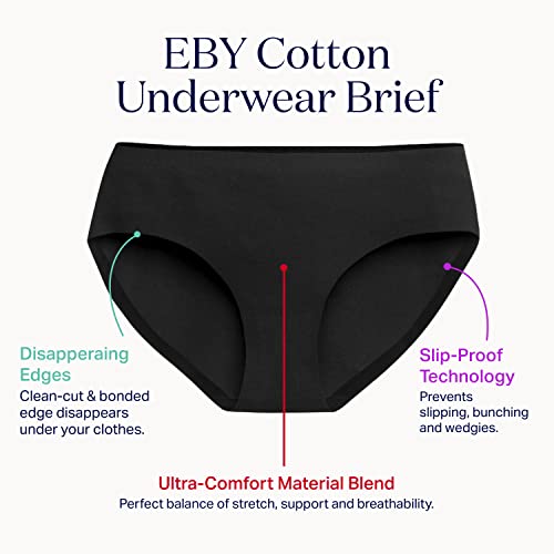 Eby Womens Seamless Cotton Brief: No Show Cotton Underwear For Women, Seamless Womens Cotton Panties, Briefs For Women, Laurel Green, Large #TOP1