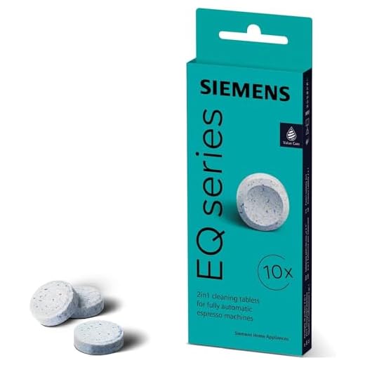Siemens Reinigungstabletten TZ80001A, gründliche Reinigung, perfektes Aroma, für Kaffeevollautomaten der EQ.Serie, weiß