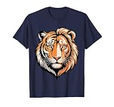 Half Tiger Half Lion Face Graphic T-Shirt