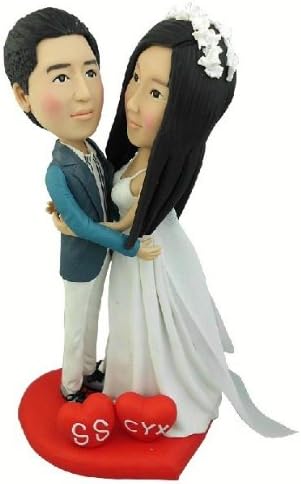 Model 41 Fully Customized Bobble-head Clay Figurines Based on Customers' Photos Using As Wedding Cake Topper, Gifts, Souvenirs, Decorations