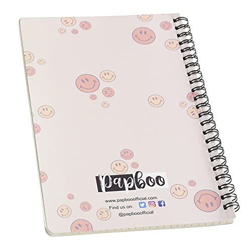 Image of Papboo A5 Handy,Free Spirit, Easy to Carry Spiral Wiro Notebook : 100 GSM Natural Shade Paper, Dot Grid, 120 Pages, Journal, Diary, Gift