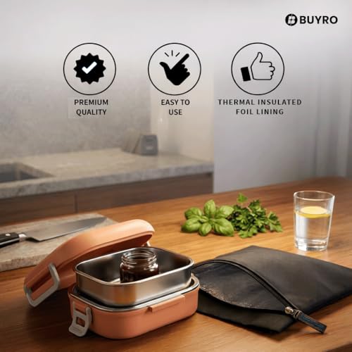 Image of Thermal Insulated Lunch Bag (2L, 4 Kg Capacity) for Kids, Men & Women | Aluminium Foil Inner Lining, Leakproof Tiffin Carry Bag | Keeps Food Hot & Cold for Office & School | Lunch Pouch (Black)