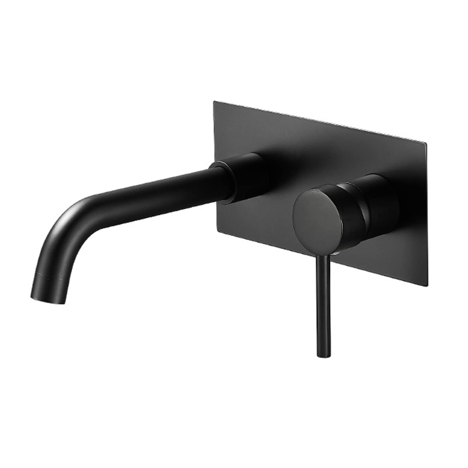 Grifo de lavabo empotrado negro con caño giratorio 360 de latón 8