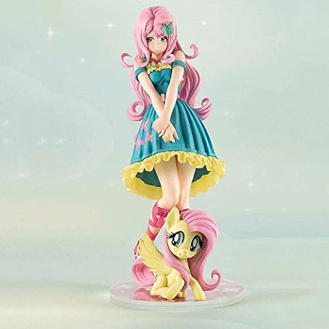 JJRPPFF Fluttershy Figure, 8.7 Inches My Little Pony Character Model, Standing Posture, Desktop Lifelike Static Dolls, PVC Material Anime Girl Figures (for Gift Collection) Cover