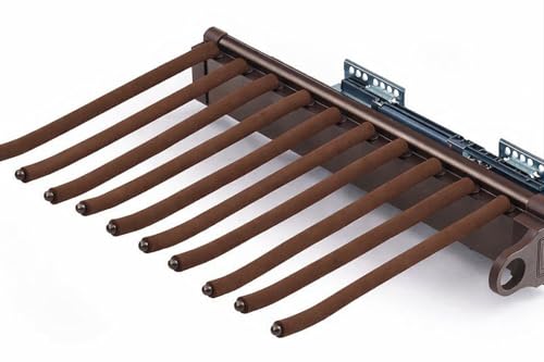 Image of 18inch Sliding Pull Out Pants Hangers Rack for Closet Wardrobe & Cabinet - Steel 10 Arm Trousers Pants Hanger, Organizer, Clothe Hanger,(Brown)