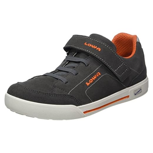 Lowa Jungen Unisex-Kinder Lisboa Lo Junior Gymnastikschuhe, Grau (Anthrazit/orange 9720), 28 EU