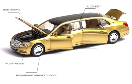 Image of Merceedes Maybach s650 Model Car with Box, Zinc Alloy Pull Back Toy car with Sound and Light for Kids Boy Girl Gift [Colors as Per Stock]