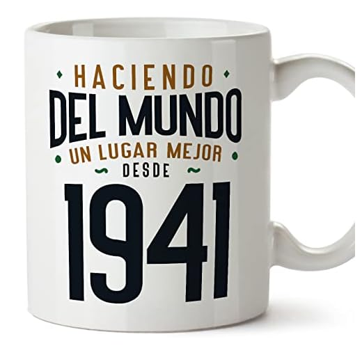 MUGFFINS Tazas 1941 Cumpleaños - En Español - Haciendo del Mundo un Lugar Mejor - 11 oz / 330 ml - Regalo original y divertido