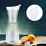 Pichet à jus transparent, pichet à eau chaud/froid en acrylique avec couvercle, jarre à jus et pichet à thé glacé pour usage domestique (1000ML)