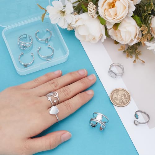 Anneaux vierges réglables composants acier création bijoux 19mm - 4