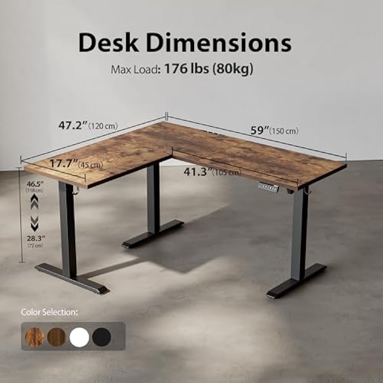 Agilestic 59 Inch L Shaped Standing Desk Adjustable Nepal | Ubuy