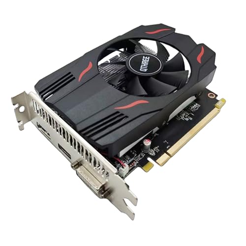 QTHREE Radeon RX 550 4GB GDDR5 Scheda grafica,128-Bit,Scheda video PC per giochi,ITX GPU,PCI Express 3.0 X8,DirectX 12,DisplayPort,HDMI,DVI-D