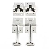 Red Hound Auto 2 Trailer 4 Inches T-Style Entry Door Catch Holder Metal Bracket Hook Keeper Stainless