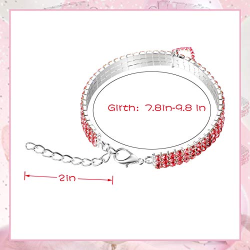 Weewooday 3 Pieces Bling Rhinestones Pet Collars Glitter Pendant Dog Collars Adjustable Crystal Cat Collar Elastic Pet Necklace For Small Pet Cat Dogs Puppy (Pink And Light Pink) #TOP2